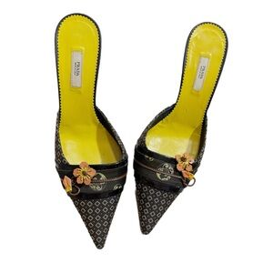 Prada kimono flower mules 37.5